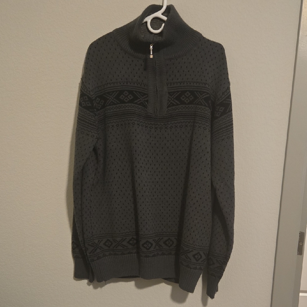 Men's Gray Pronti Collection By Phita Pattered Half Zip 3XL Pullover Sweater